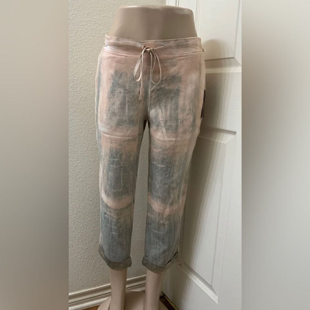 XCVI Women’s XL Cold Shoulder  Pant Pink And Gray Tie Dye